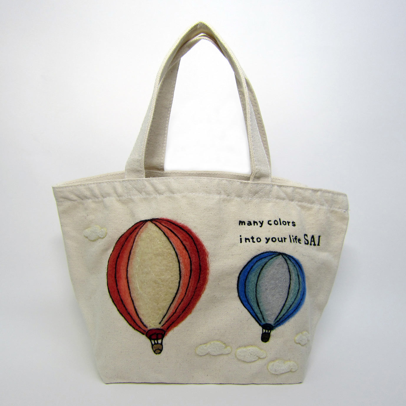 SAI　羊毛刺しゅうのバッグ　－２つの気球－