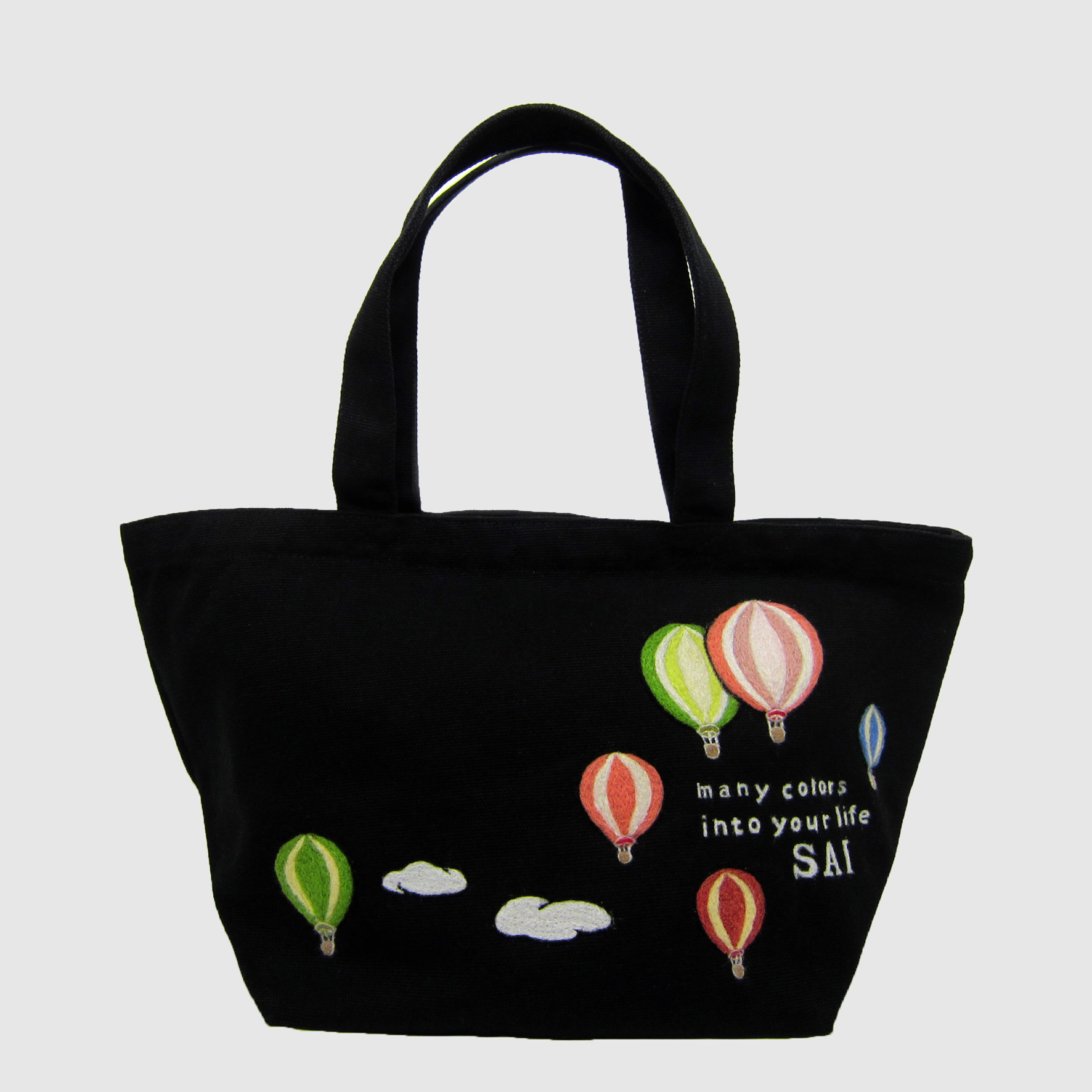 SAI　羊毛刺しゅうのバッグ　－いっぱいの気球－
